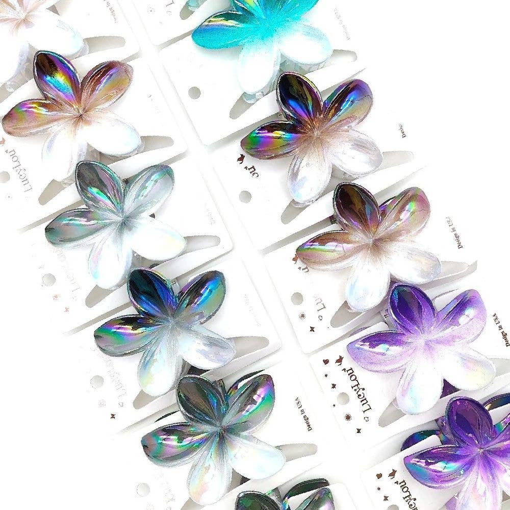 Bold Gradiation Plumeria Flower Hair Jaw Claw Ciip