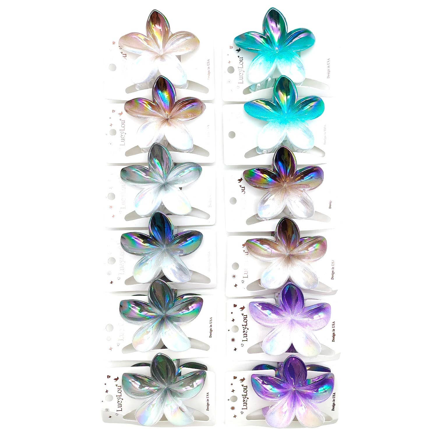 Bold Gradiation Plumeria Flower Hair Jaw Claw Ciip