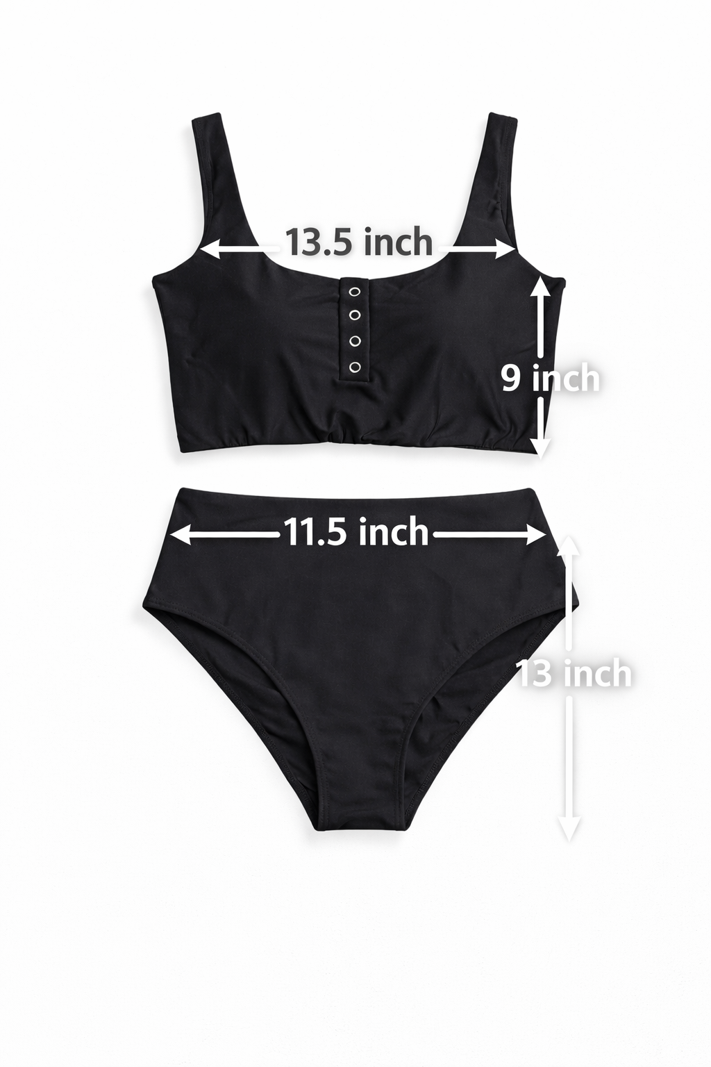 Zaful Two Piece Black Swimsuit