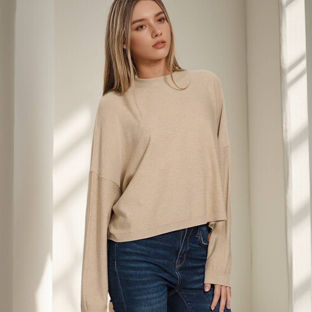 Mock Neck Soft Fall Sweater