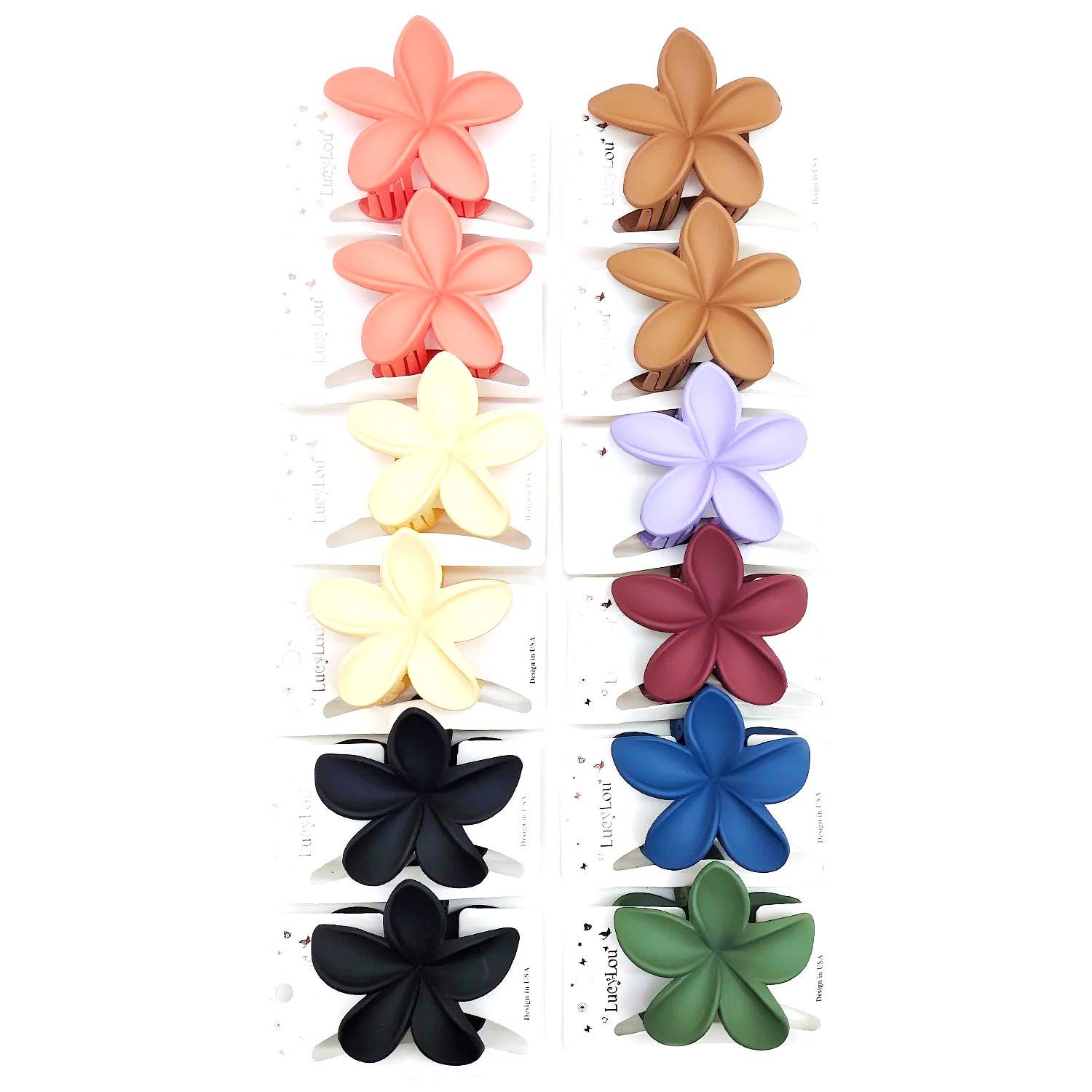Matt Daisy Flower Color Hair Claw Pin